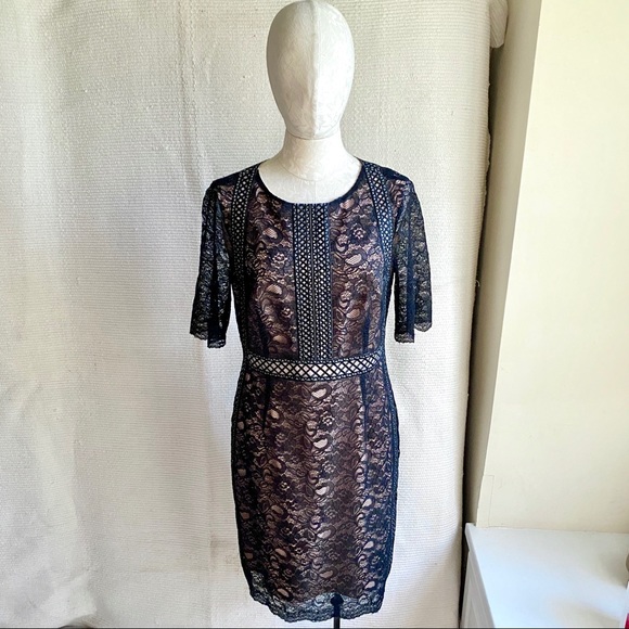 Antonio Melani 10 Lace Sheer Illusion Dress Black - Picture 3 of 8